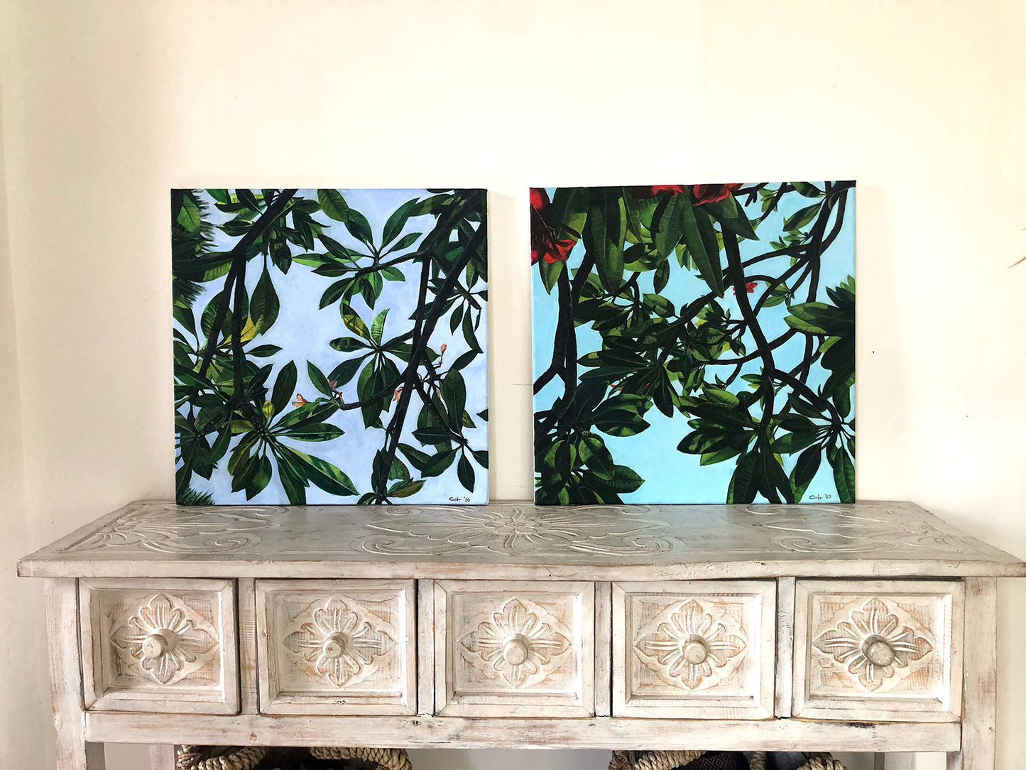 Leaves of Frangipani No. 1 - ORIGINAL PAINTING ON CANVAS