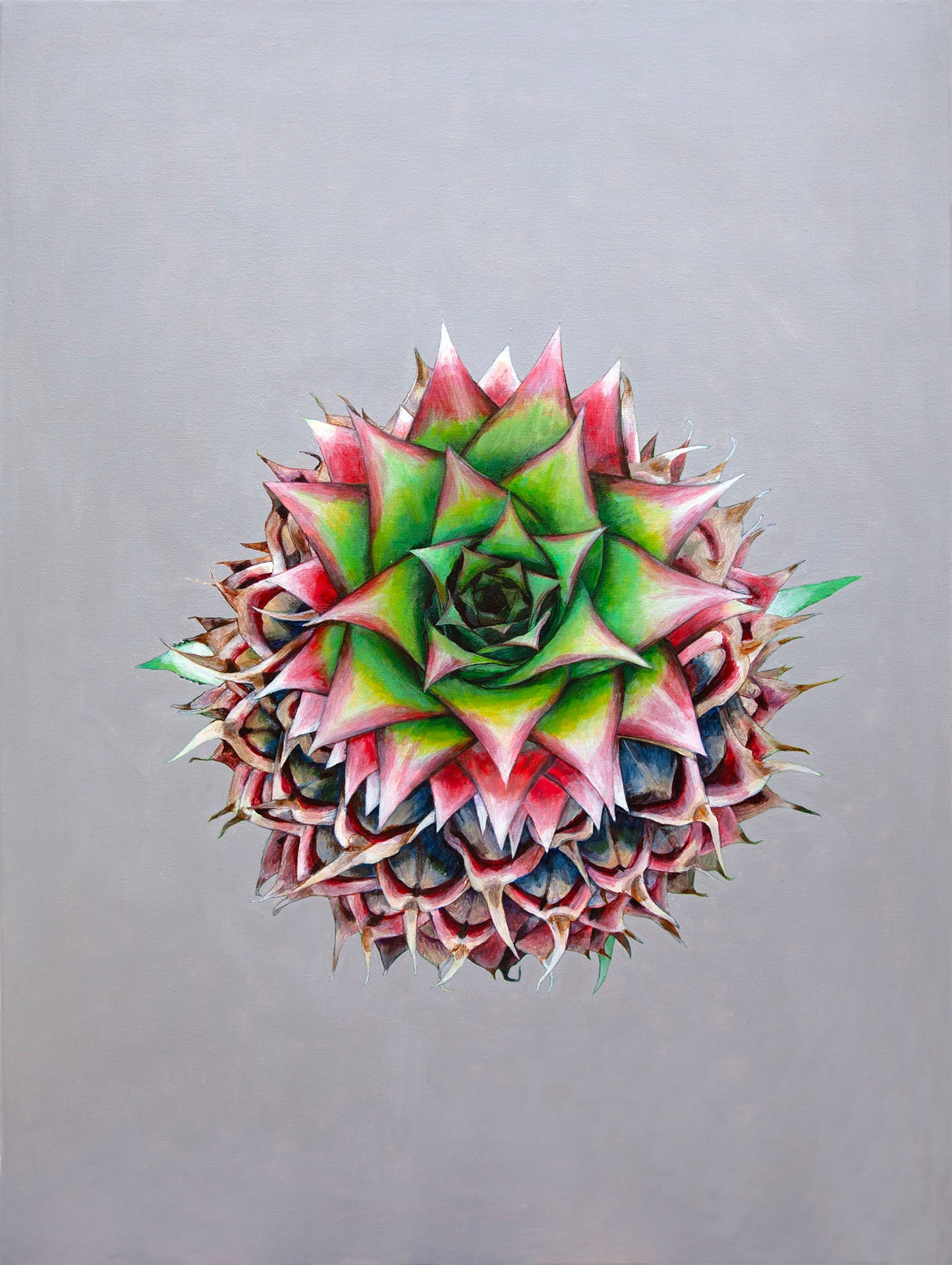 Young Pineapple from Above- ORIGINAL PAINTING ON CANVAS